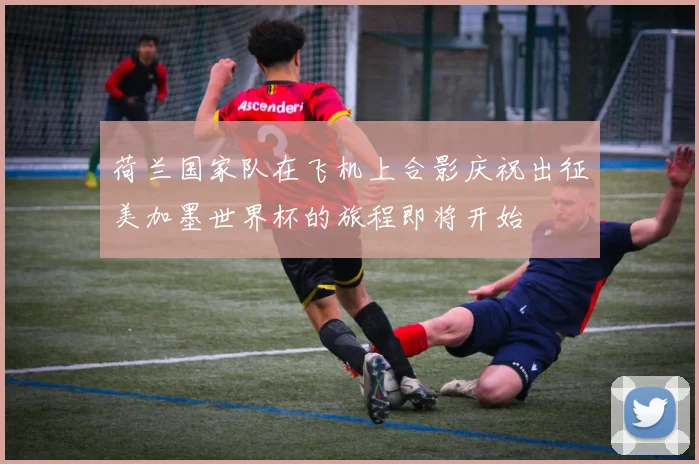 荷兰国家队在飞机上合影庆祝出征美加墨世界杯的旅程即将开始